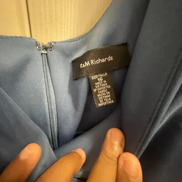 Womens R&M Richards Capelet Rhinestone Waisted Pleated Gown - Picture 13 of 16